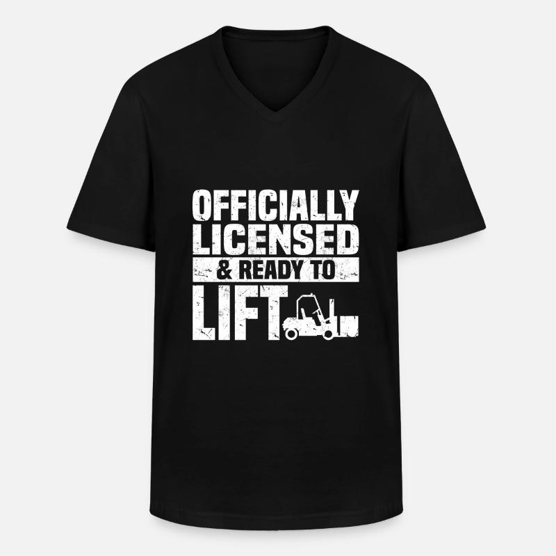 Gabelstaplerfahrer - Männer-T-Shirt mit V-Ausschnitt - Schwarz