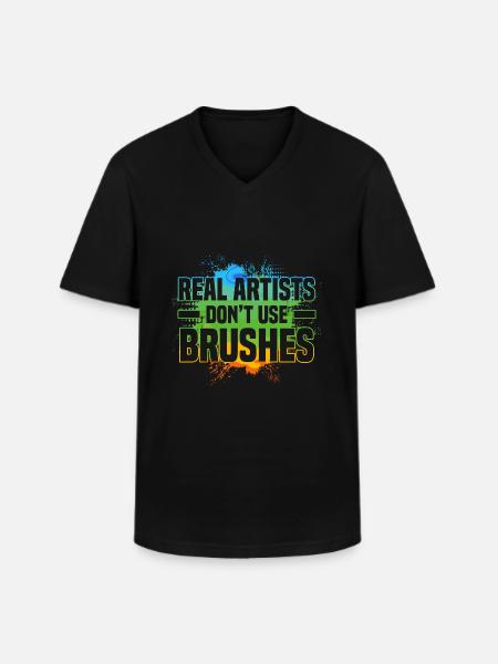 Acrylgießen - Männer-T-Shirt mit V-Ausschnitt - Schwarz