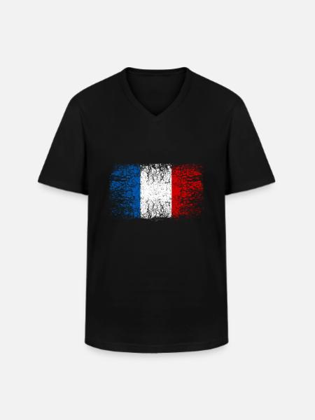 France 002 AllroundDesigns - Men's V-Neck T-Shirt - black