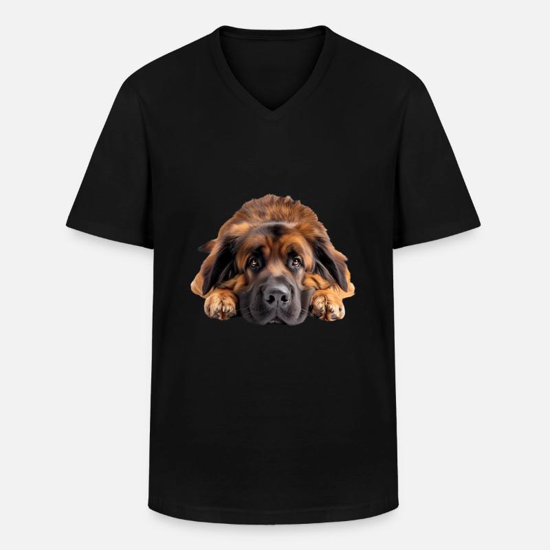 Leonberger - Männer-T-Shirt mit V-Ausschnitt - Schwarz