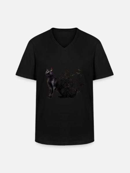 Bombay-Katze - Männer-T-Shirt mit V-Ausschnitt - Schwarz