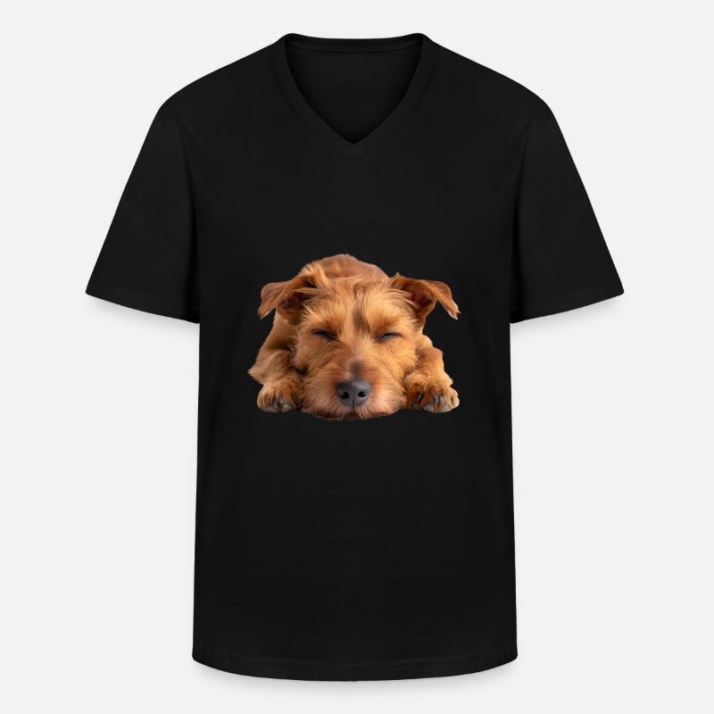 Irish Terrier - Männer-T-Shirt mit V-Ausschnitt - Schwarz
