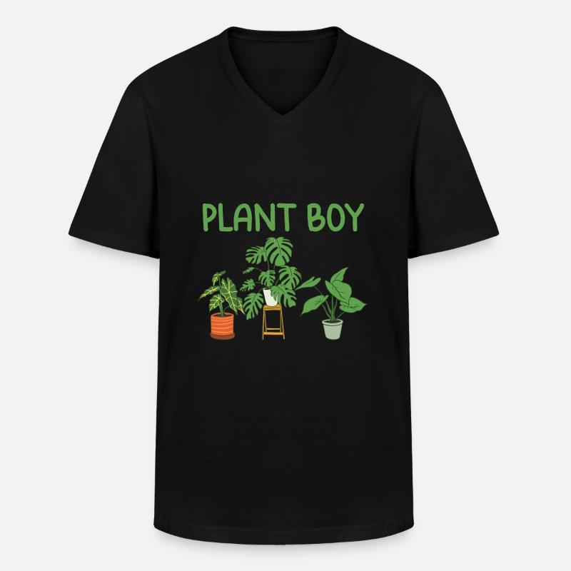 Zimmerpflanzen - Männer-T-Shirt mit V-Ausschnitt - Schwarz