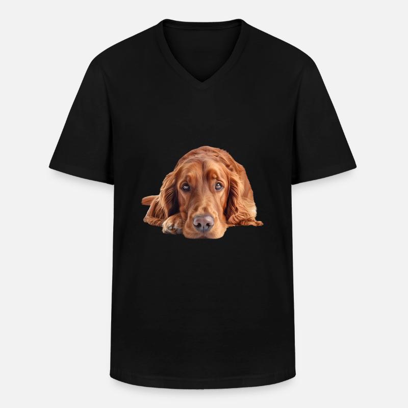 Irish Setter - Männer-T-Shirt mit V-Ausschnitt - Schwarz