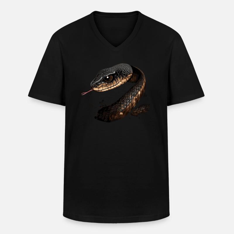 Schlange - Männer-T-Shirt mit V-Ausschnitt - Schwarz