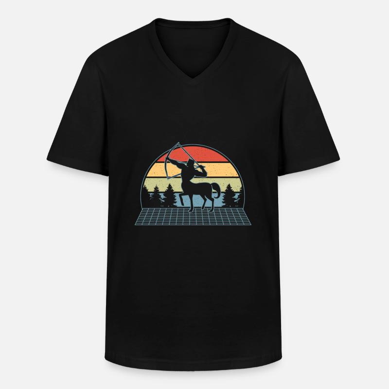 Phönix Zentaur Geschenk - Männer-T-Shirt mit V-Ausschnitt - Schwarz