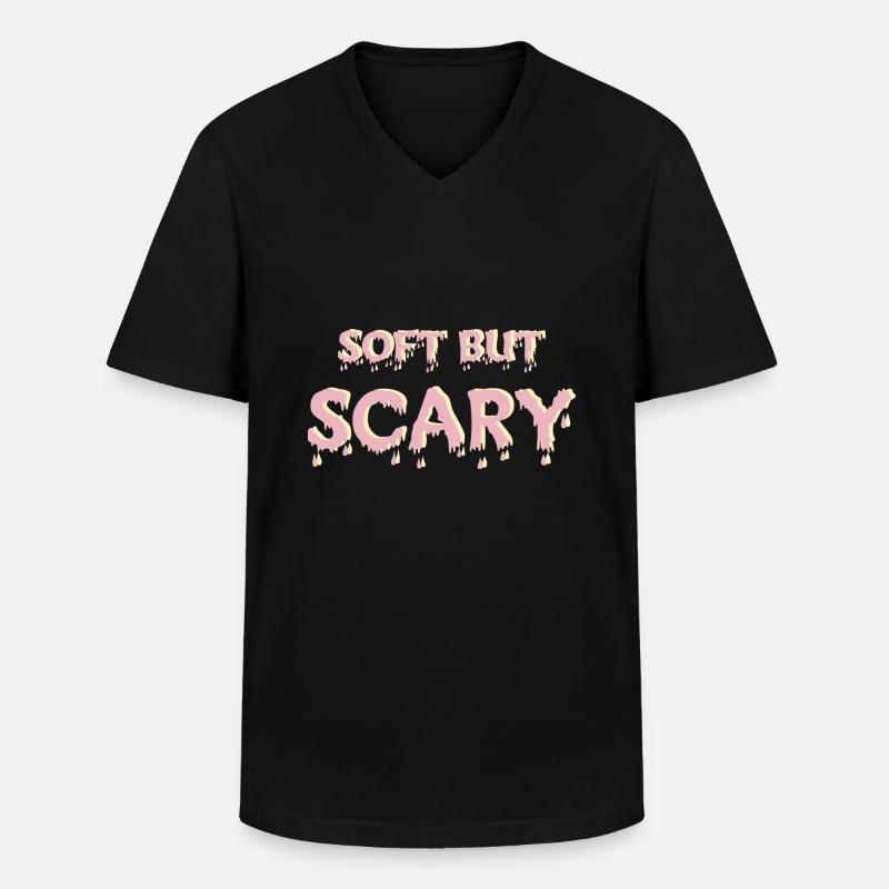 Weich, aber unheimlich - Männer-T-Shirt mit V-Ausschnitt - Schwarz
