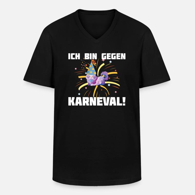 Ich bin gegen Karneval - Männer-T-Shirt mit V-Ausschnitt - Schwarz