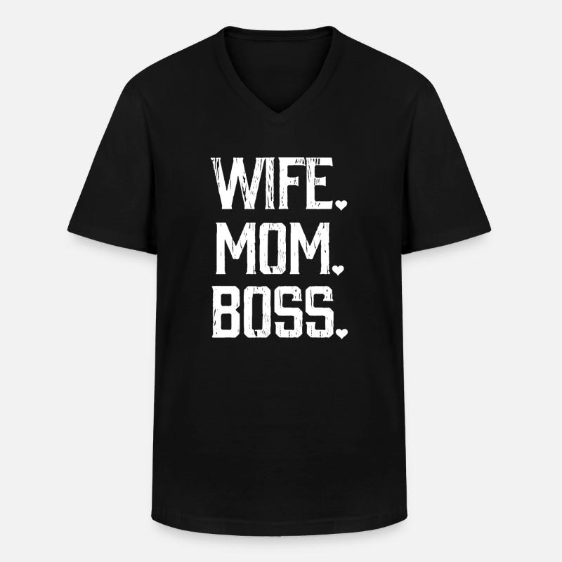 Ehefrau Mutter Boss - Männer-T-Shirt mit V-Ausschnitt - Schwarz