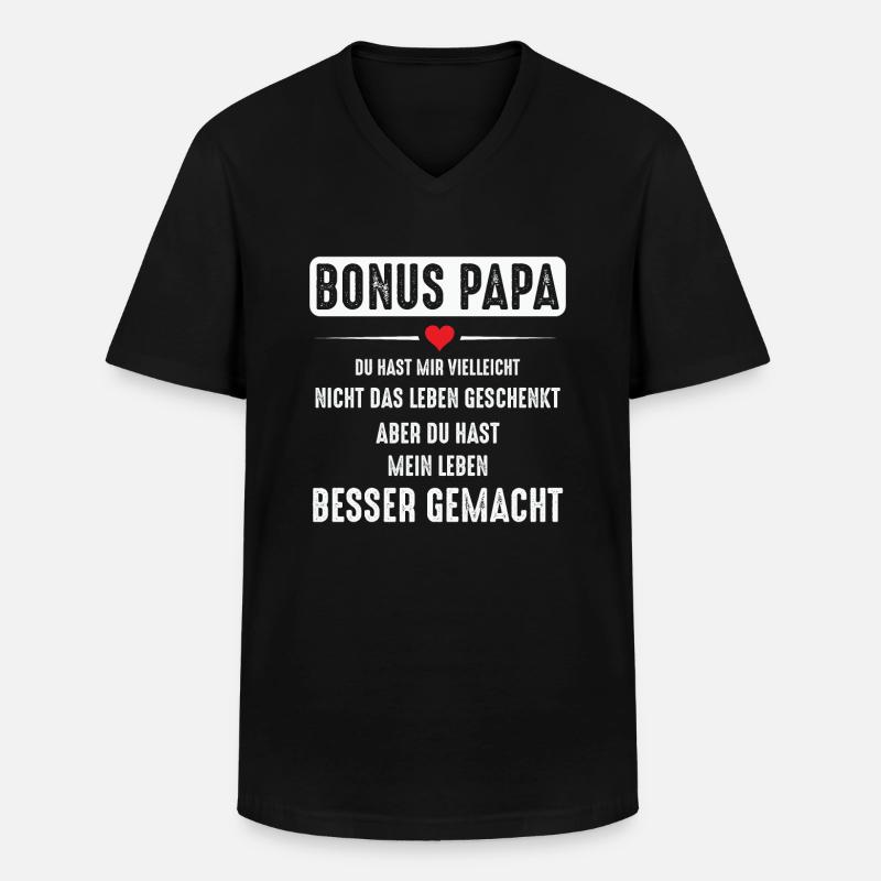 Der Bonuspapa - Männer-T-Shirt mit V-Ausschnitt - Schwarz