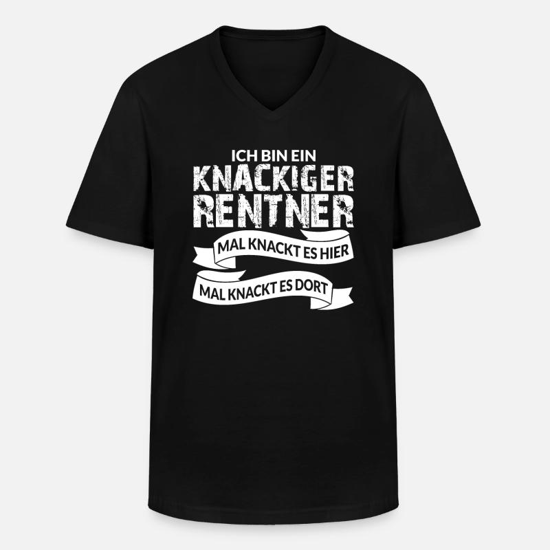 ICH BIN EIN KNACKIGER RENTNER - Männer-T-Shirt mit V-Ausschnitt - Schwarz