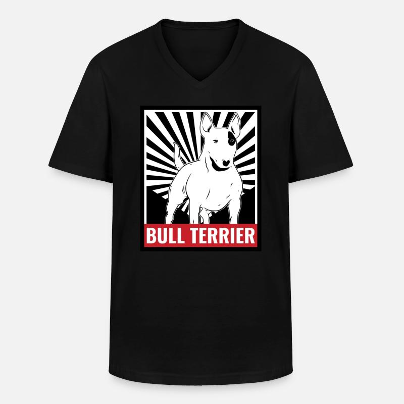 Bullterrier - Männer-T-Shirt mit V-Ausschnitt - Schwarz