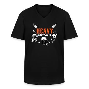 Heavy metals - Men's V-Neck T-Shirt - black - Front - AI Model Male 178 dark (178cm)