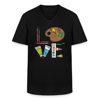 Kunst - Männer-T-Shirt mit V-Ausschnitt - Schwarz - Vorne - AI Model Male 178 dark (178cm)