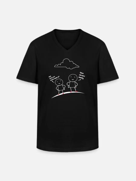 Clouds from Linux servers - Men's V-Neck T-Shirt - black