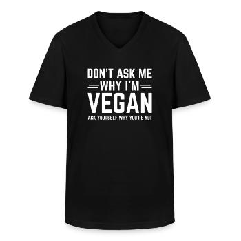 Lustige Vegan Shirt - ich bin Vegan - Männer-T-Shirt mit V-Ausschnitt - Schwarz - Vorne - AI Model Male 178 dark (178cm)