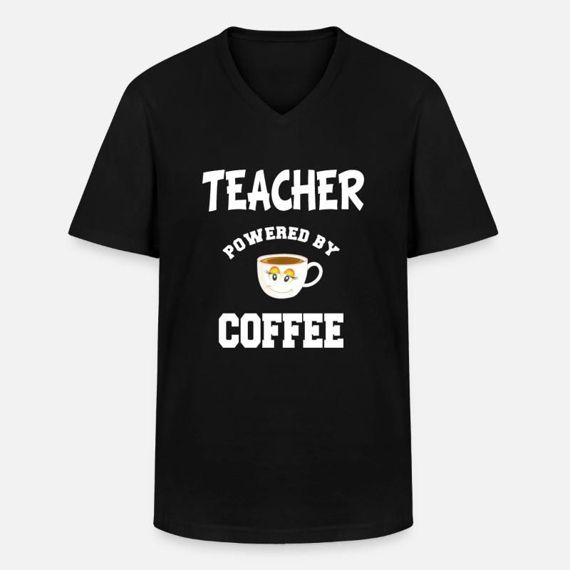 Teacher Coffee Geschenk - Männer-T-Shirt mit V-Ausschnitt - Schwarz