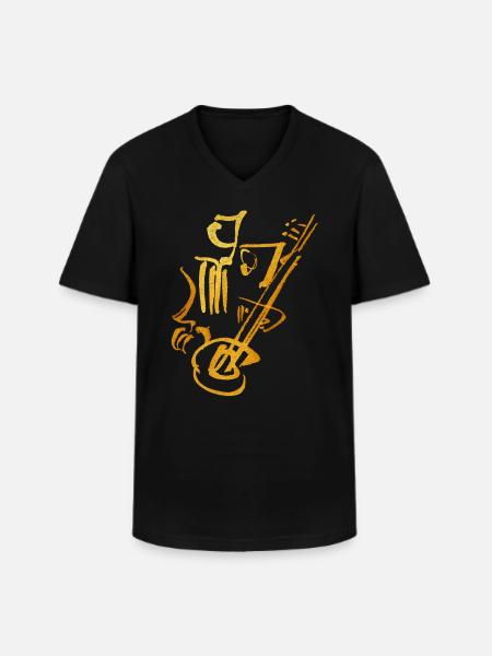 Guitarist Abstrakt - Men's V-Neck T-Shirt - black