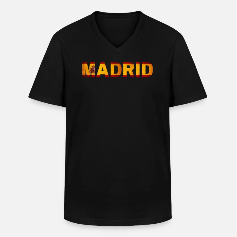 Madrid - Männer-T-Shirt mit V-Ausschnitt - Schwarz