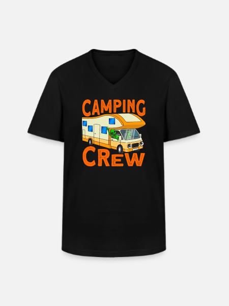 Camping Crew Fun Camping Gift - Men's V-Neck T-Shirt - black