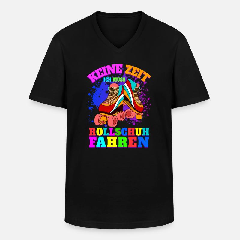 Rollschuhe Geschenk Retro Rollschuh Mädchen - Männer-T-Shirt mit V-Ausschnitt - Schwarz
