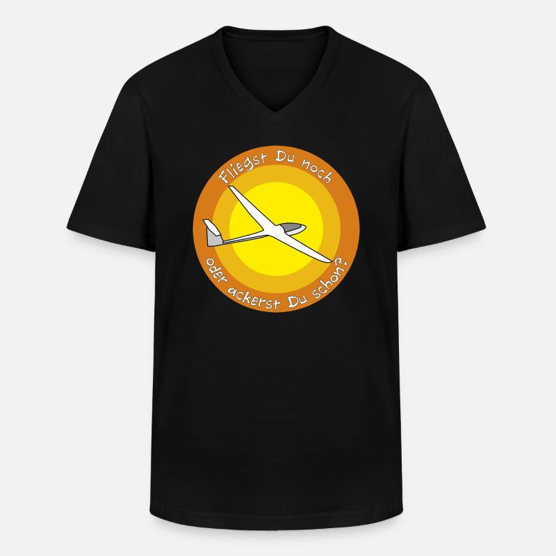 fliegst Du noch - Männer-T-Shirt mit V-Ausschnitt - Schwarz
