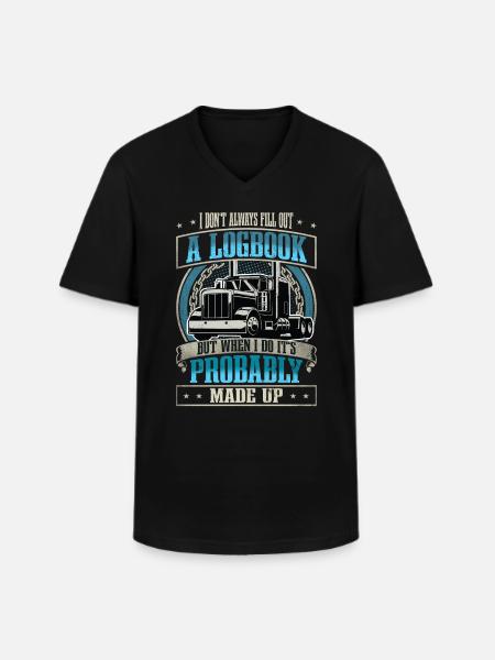 Truck Driver - Men's V-Neck T-Shirt - black