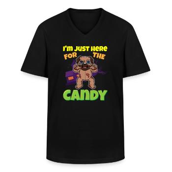 I'm Just Here For The Candy Scary Halloween Beast - Männer-T-Shirt mit V-Ausschnitt - Schwarz - Vorne - AI Model Male 178 dark (178cm)