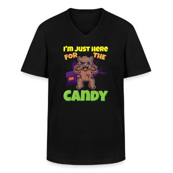 I'm Just Here For The Candy Scary Halloween Beast - Männer-T-Shirt mit V-Ausschnitt - Schwarz - Vorne - AI Model Male 178 dark (178cm)