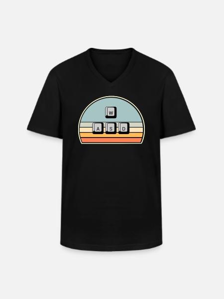 PC Gaming Keyboard Mouse WASD - Men's V-Neck T-Shirt - black