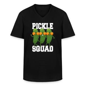 tanzende Gurken Dabbing Gurke Gemüse - Männer-T-Shirt mit V-Ausschnitt - Schwarz - Vorne - AI Model Male 178 dark (178cm)