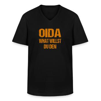 Oida Bayrischer Dialekt Bayern Österreich - Männer-T-Shirt mit V-Ausschnitt - Schwarz - Vorne - AI Model Male 178 dark (178cm)