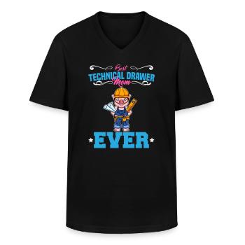 Best Technical Drawer Mom Ever Funny Archtect Gift - Men's V-Neck T-Shirt - black - Front - AI Model Male 178 dark (178cm)
