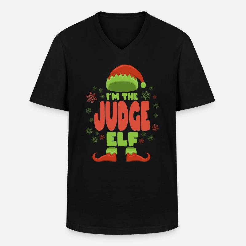 Richter Weihnachtself - Männer-T-Shirt mit V-Ausschnitt - Schwarz