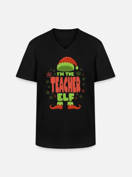 Professeur lutin de Noël - T-shirt col V Homme - noir