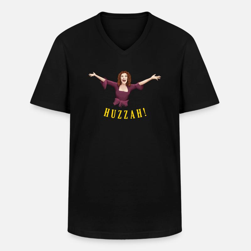 HUZZAH! - Männer-T-Shirt mit V-Ausschnitt - Schwarz