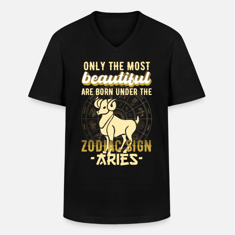 Sternzeichen Widder Astrologie Geschenk - Männer-T-Shirt mit V-Ausschnitt - Schwarz