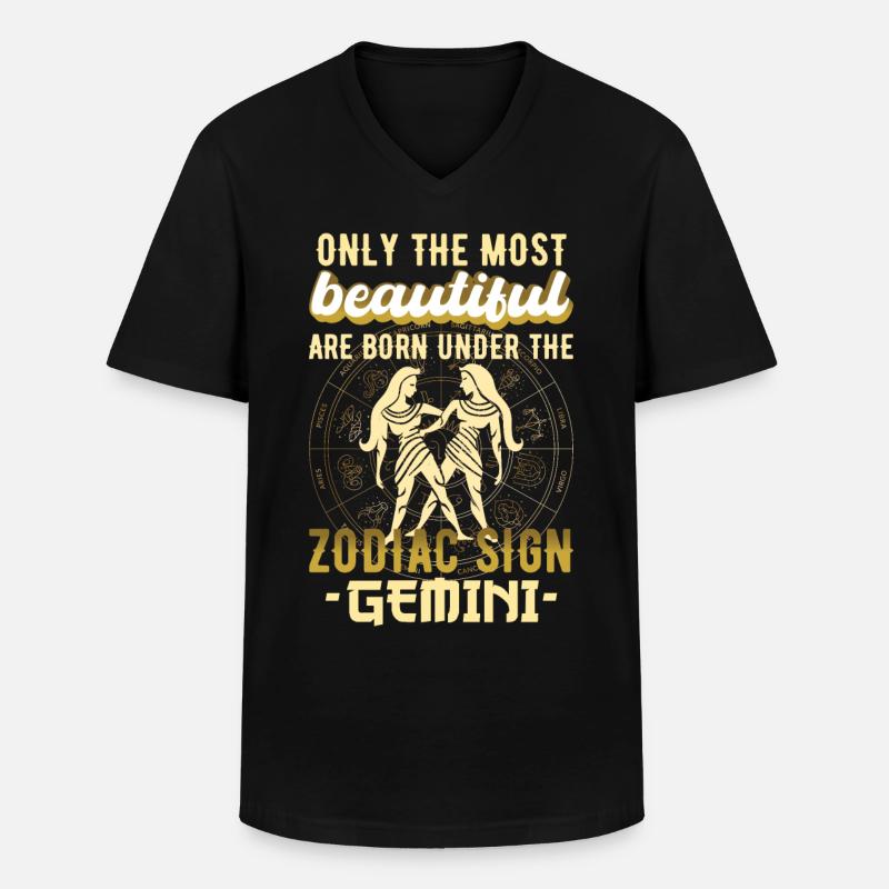Sternzeichen Zwillinge Zwilling Geschenk - Männer-T-Shirt mit V-Ausschnitt - Schwarz