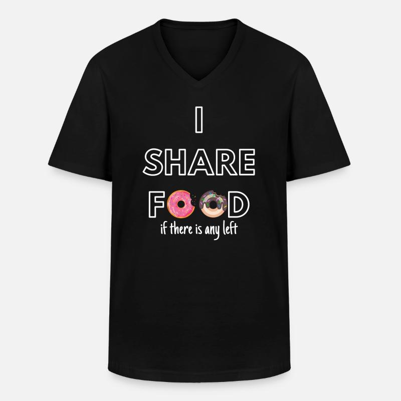 ICH TEILE ESSEN - Männer-T-Shirt mit V-Ausschnitt - Schwarz