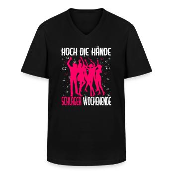 Hoch die Hände Schlager Wochenende - Männer-T-Shirt mit V-Ausschnitt - Schwarz - Vorne - AI Model Male 178 dark (178cm)