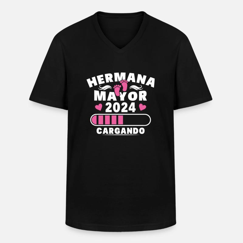 Große Schwester 2024 - Männer-T-Shirt mit V-Ausschnitt - Schwarz