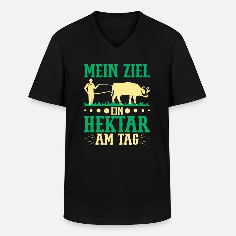 Traktorfahrer Hühnerbauer Landwirte - Männer-T-Shirt mit V-Ausschnitt - Schwarz