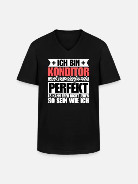 Perfekter Konditor - Männer-T-Shirt mit V-Ausschnitt - Schwarz