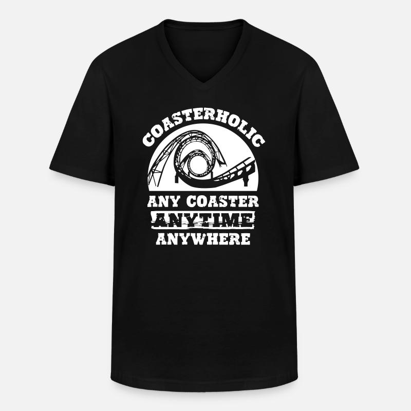 Coasterholic Roller Coaster - Men's V-Neck T-Shirt - black