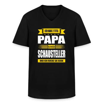 Zwei Titel Papa Schausteller Akrobat Seiltänzer - Männer-T-Shirt mit V-Ausschnitt - Schwarz - Vorne - AI Model Male 178 dark (178cm)