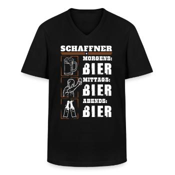 My daily routine as a conductor - Men's V-Neck T-Shirt - black - Front - AI Model Male 178 dark (178cm)