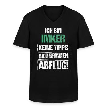 I'm a beekeeper - bring beer and take off - Men's V-Neck T-Shirt - black - Front - AI Model Male 178 dark (178cm)