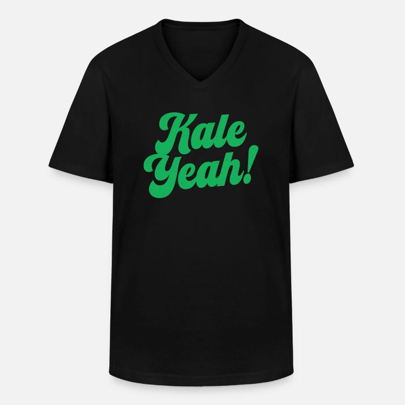 Grünkohl ja - Männer-T-Shirt mit V-Ausschnitt - Schwarz