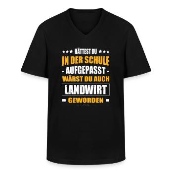 Hättest Du Mal In Der Schule Aufgepasst Landwirt - Männer-T-Shirt mit V-Ausschnitt - Schwarz - Vorne - AI Model Male 178 dark (178cm)
