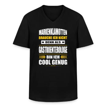 Markenklamotten Brauche Ich Nicht Gastroenterologe - Männer-T-Shirt mit V-Ausschnitt - Schwarz - Vorne - AI Model Male 178 dark (178cm)